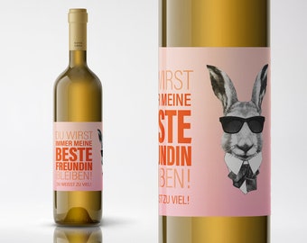 Beste Freundin | Weinetikett | Freundin Geschenk | Geburtstagsgeschenk beste Freundin | Geburtstag Geschenk | Geschenk für beste Freundin