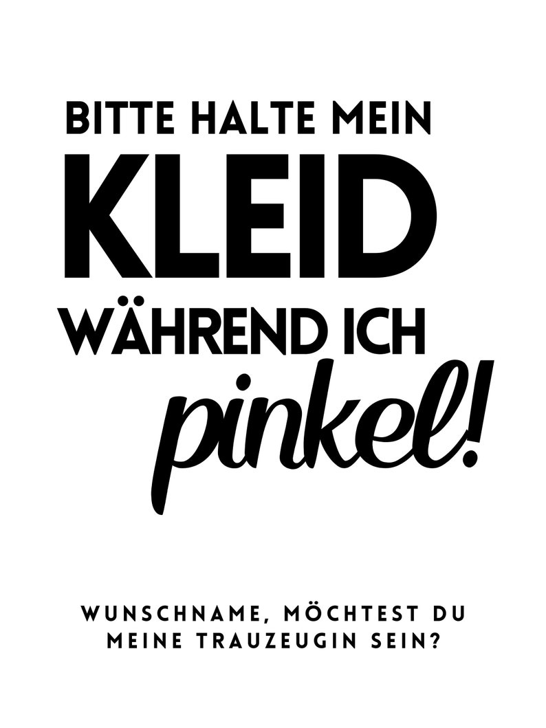 Trauzeugin fragen Bitte halte mein Kleid während ich pinkel Personalisiertes Weinetikett mit Wunschname Netti Li Jae® Bild 7