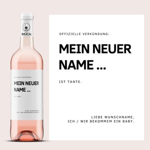 Mon nouveau nom est tante | étiquette de vin personnalisée | Tu vas être tante | annonce de grossesse | annonce de bébé | Netti Li Jae®