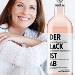 Geburtstag Personalisiertes Weinetikett Der Lack ist ab Das Original Weingeschenk zum Geburtstag Frau und Mann Netti Li Jae® Bild 5