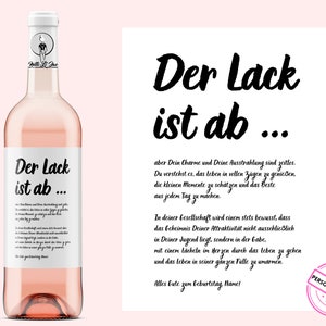 Geburtstag | Personalisiertes Weinetikett | Der Lack ist ab - NEU | Weingeschenk | zum Geburtstag Frau und Mann | Netti Li Jae®