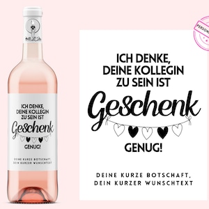 Kollegin oder Kollege Geburtstag Geschenk | Personalisiertes Weinetikett |Geburtstagsgeschenk | Abschiedsgeschenk Kollegen | Netti Li Jae®