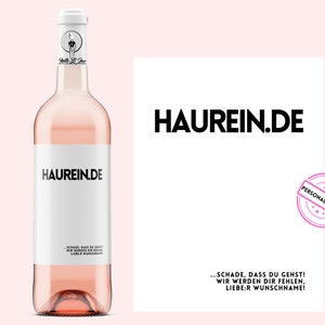 Kollegenabschied | Haurein.de | Personalisiertes Weinetikett | Ausstand | Mach's gut | Viel Erfolg | Abschiedsgeschenk | Netti Li Jae®
