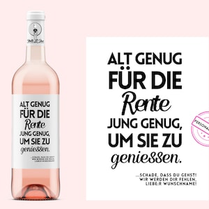 Renteneintritt | Personalisiertes Weinetikett | Kollegenabschied | Ausstand | Geschenk für Rentnerin | Geschenk für Rentner | Netti Li Jae®