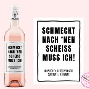 PENSIONE | Etichetta vino personalizzata | Ha un sapore di merda, devo... | Pensione, pensione, pensione | Netti Li Jae®