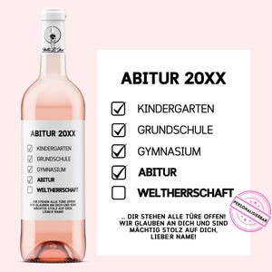 Abi 2025 | gepersonaliseerd wijnetiket | Januari 2025 | Matura is overleden | Abitur gehaald | Eerst middelbareschooldiploma, dan wereldheerschappij | Netti Li Jae®