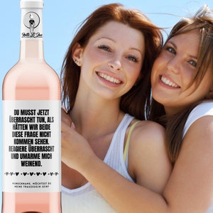 Ask the maid of honour Act surprised Personalised wine label with desired name Netti Li Jae® image 7