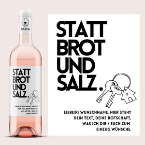 Einweihung neue Wohnung oder neues Haus | Personalisiertes Weinetikett | inkl Wunschbotschaft | Neues Zuhause, Umzug, Einzug | Netti Li Jae®