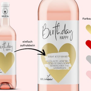 Gratta e vinci | Buono compleanno | Etichetta personalizzata per bottiglia di vino | Il tuo regalo di compleanno per l'etichetta del vino con testo | Netti Li Jae®
