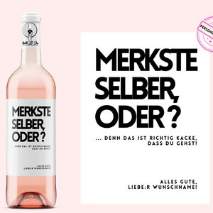 Kollegenabschied | Merkste selber, oder?! | Personalisiertes Weinetikett | Geschenk Abschied Ausstand Renteneintritt | Netti Li Jae®