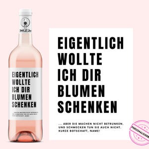 Anniversaire, déménagement, retraite, adieu | Étiquette de vin personnalisée | En fait, je voulais t'offrir des fleurs | Netti Li Jae®