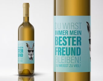 Bester Freund | Weinetikett | Flaschenetikett | Wein Etikett | Bier Etikett | Sekt Etikett | Geburtstag Geschenk | 30 40 50 | Freund