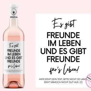 Freundschaft | Weinetikett personalisiert | Freunde fürs Leben | Geschenk für Freundin, für beste Freundin, für den Freund | Netti Li Jae®