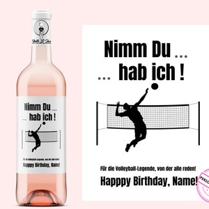 Geburtstag Volleyballer | Weinetikett personalisiert | Für die Volleyball-Legende | Volleyballspieler-Geschenk für Männer | Netti Li Jae®