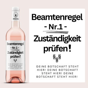 Für Beamte | Personalisiertes Weinetikett | inkl. deiner Wunschbotschaft | Geburtstag, Abschied, Aufmunterung o.ä. | Netti Li Jae®