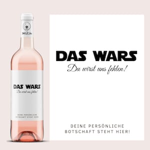 DAS WARS Kollegenabschied | Personalisiertes Weinetikett | Ausstand & Renteneintritt | Abschiedsgeschenk Kollegin Kollegen | Netti Li Jae®