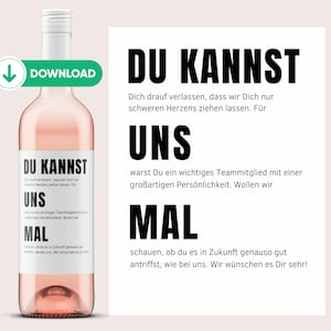Wine label DOWNLOAD | You can do us a favor | Leaving, retirement | Farewell gift for colleagues | Print & stick | Netti Li Jae®