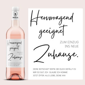 Neues Zuhause | Hervorragend geeignet zum Einzug in ein neues Zuhause | Personalisiertes Weinetikett | Weingeschenk Umzug | Netti Li Jae®