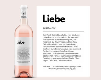 DEINE Definition von Liebe | Personalisiertes Weinetikett mit deinem Wunschtext | süßes Geschenk an Deinen Lieblingsmenschen | Netti Li Jae®