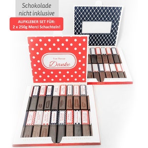 Aufkleberset für 2 x Merci-Schokolade | Für Mama, Papa, Oma, Opa oder ErzieherIn | Netti Li Jae®