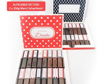 Für Mama, Papa, Oma, Opa oder ErzieherIn | Aufkleberset für 2 x 250g Merci-Schokolade | Netti Li Jae®