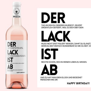 Geburtstag | Weinetikett | Der Lack ist ab | Das Original | Weingeschenk | zum Geburtstag Frau und Mann | Netti Li Jae®