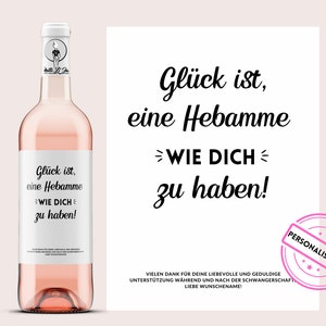 Regalo de partera| Etiqueta de vino personalizada | Para la mejor partera del mundo | Regalo de agradecimiento para partera con corazón |  Netti Li Jae®