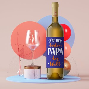 Für den besten Papa der Welt | Flaschenetikett | Hochformat | 9 x 12cm ...