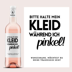 Vragen voor bruidsmeisjes | Wijnetiket gepersonaliseerd met gewenste naam | Houd mijn jurk vast terwijl ik plas | Netti Li Jae®