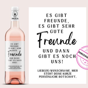 Freundschaft Personalisiertes Weinetikett Geschenk für die Freundin, für die beste Freundin, für den Freund Netti Li Jae® Bild 1