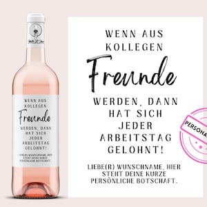 Arbeitskollegin Geschenk | Arbeitskollege Geschenk | Personalisiertes Weinetikett | Ausstand | Abschiedsgeschenk Kollegen | Netti Li Jae®