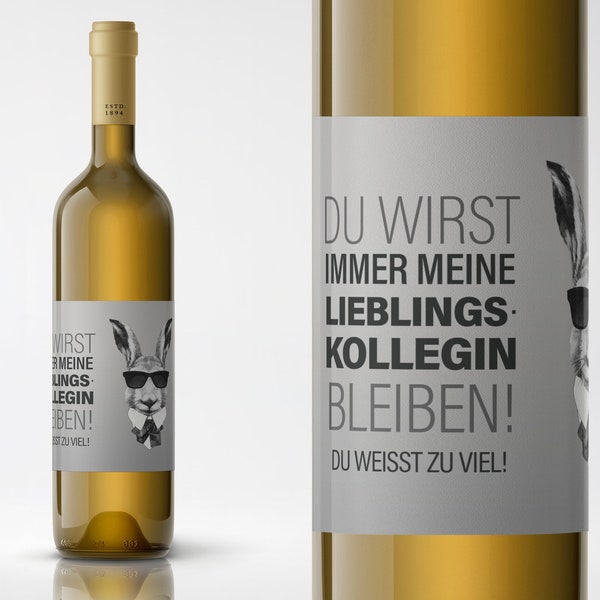 Kollegin | Weinetikett Arbeitskollegin | Flaschenetikett | Sektetikett | Geschenk Kollegin | Geburtstagsgeschenk Kollegin | Netti Li Jae®