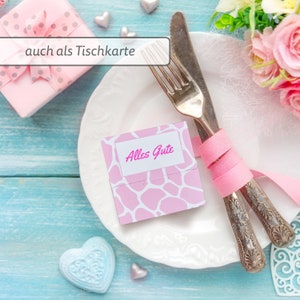 Gestalte 5 personalisierte Mini Geschenke  | Schachteln & Aufkleber (Pink Animal)  | Aufkleberset inkl. 5 Schachteln |  Netti Li Jae®