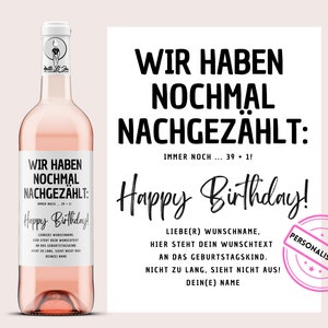 40 Geburtstag | 39 plus eins | Weinetikett personalisiert | Weingeschenk zum 40. Geburtstag | Weinetikett Geburtstag | Netti Li Jae®