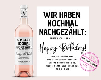 40 Geburtstag | 39 plus eins | Weinetikett personalisiert | Weingeschenk zum 40. Geburtstag | Weinetikett Geburtstag | Netti Li Jae®