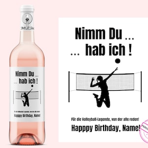 Compleanno del giocatore di pallavolo | Etichetta vino personalizzata | Per la leggenda della pallavolo | Regalo di pallavolo per le donne | Netti Li Jae®