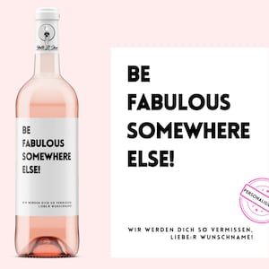 Abschied | Personalisiertes Weinetikett | Geschenk Umzug, Ausstand, Trennung, Renteneintritt | Abschiedsgeschenk | Netti Li Jae®