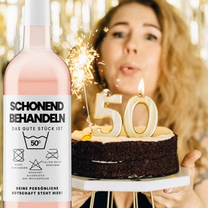 50 Geburtstag Personalisiertes Weinetikett personalisiertes Weingeschenk zum 50. Geburtstag Weinaufkleber 50 Netti Li Jae® Bild 5