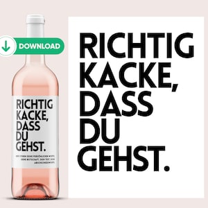Etiqueta de vino DESCARGAR | Una auténtica mierda | Regalo de despedida | Regalo de jubilación | Regalo de despedida | Imprimir y pegar | Netti Li Jae®