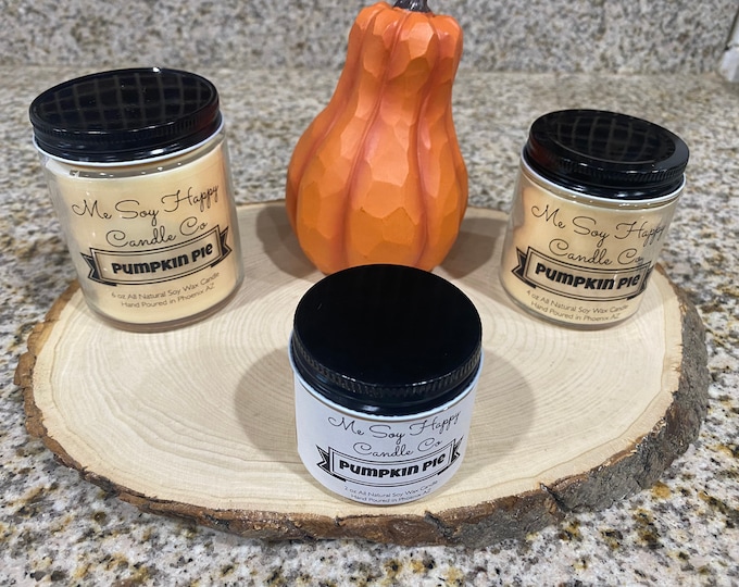 Pumpkin Pie Scented Candles, All Natural Soy Wax Candles