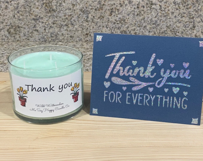 Thank you Greeting Card and Candle Gift Set