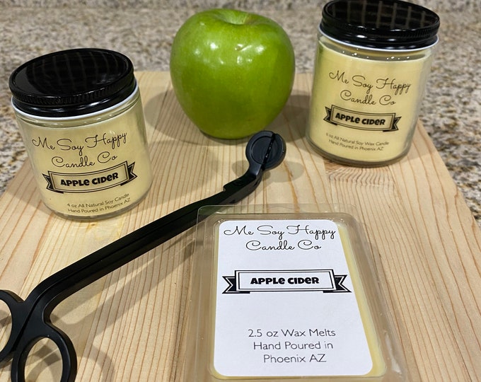 Apple Cider Scented Candles , All Natural Soy Wax Candle