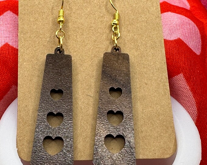 3 Hearts Drop Earrings