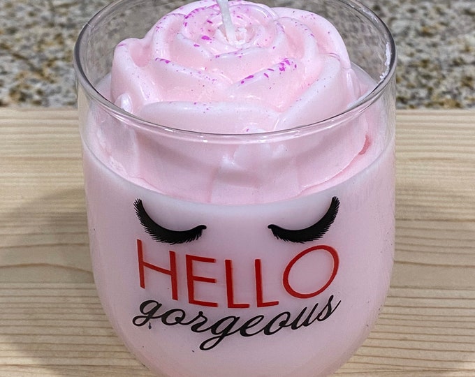 Hello Gorgeous or Happiness is Handmade All Natural Soy Wax Candle
