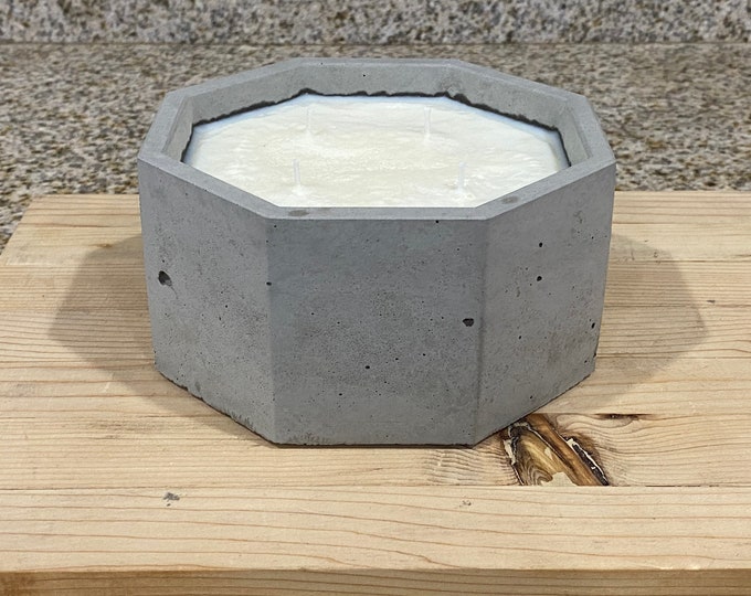 4 Wick Candle in Cement Vessel