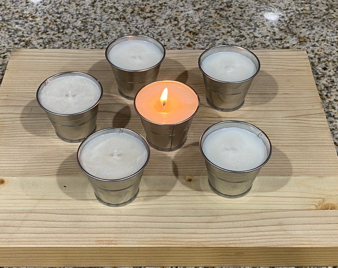 6 pc mini tin candles