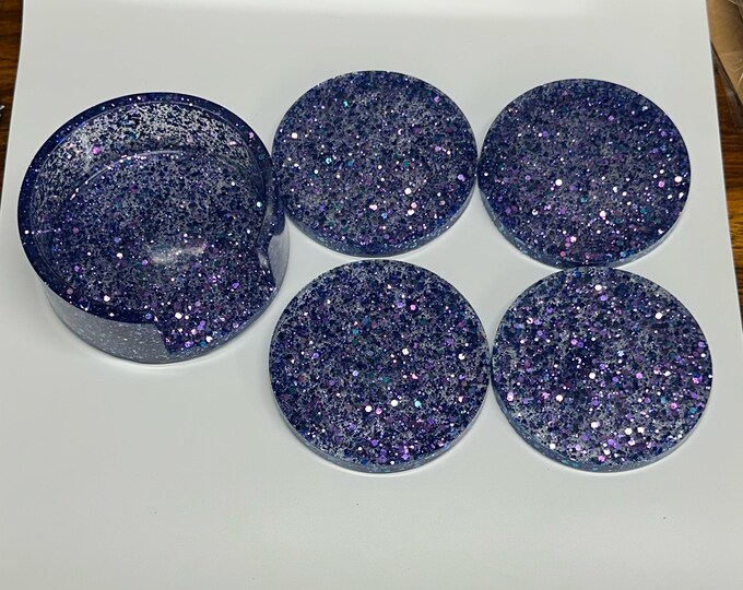 4 pc Coaster Set with holder