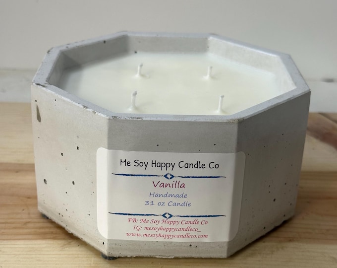 4 Wick Candle in Cement Vessel