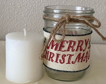 Mason jar with all natural soy wax candle