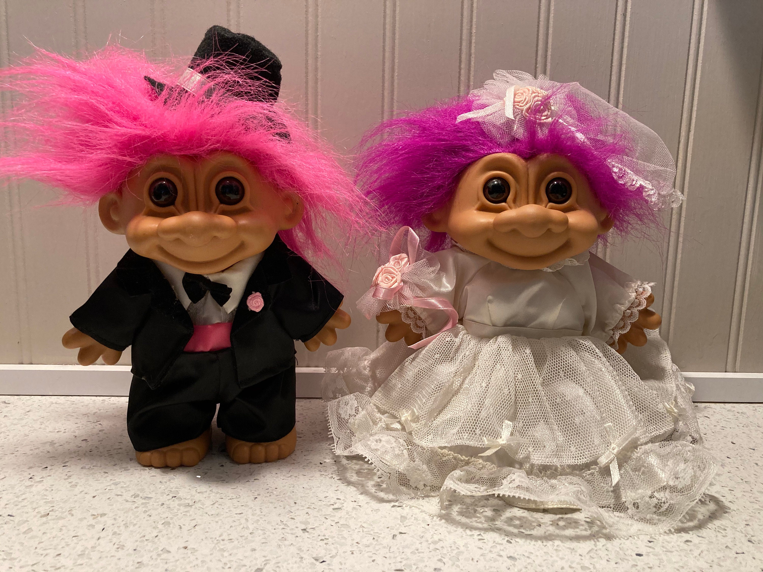 Large Bride Groom Russ Troll Dolls Etsy India